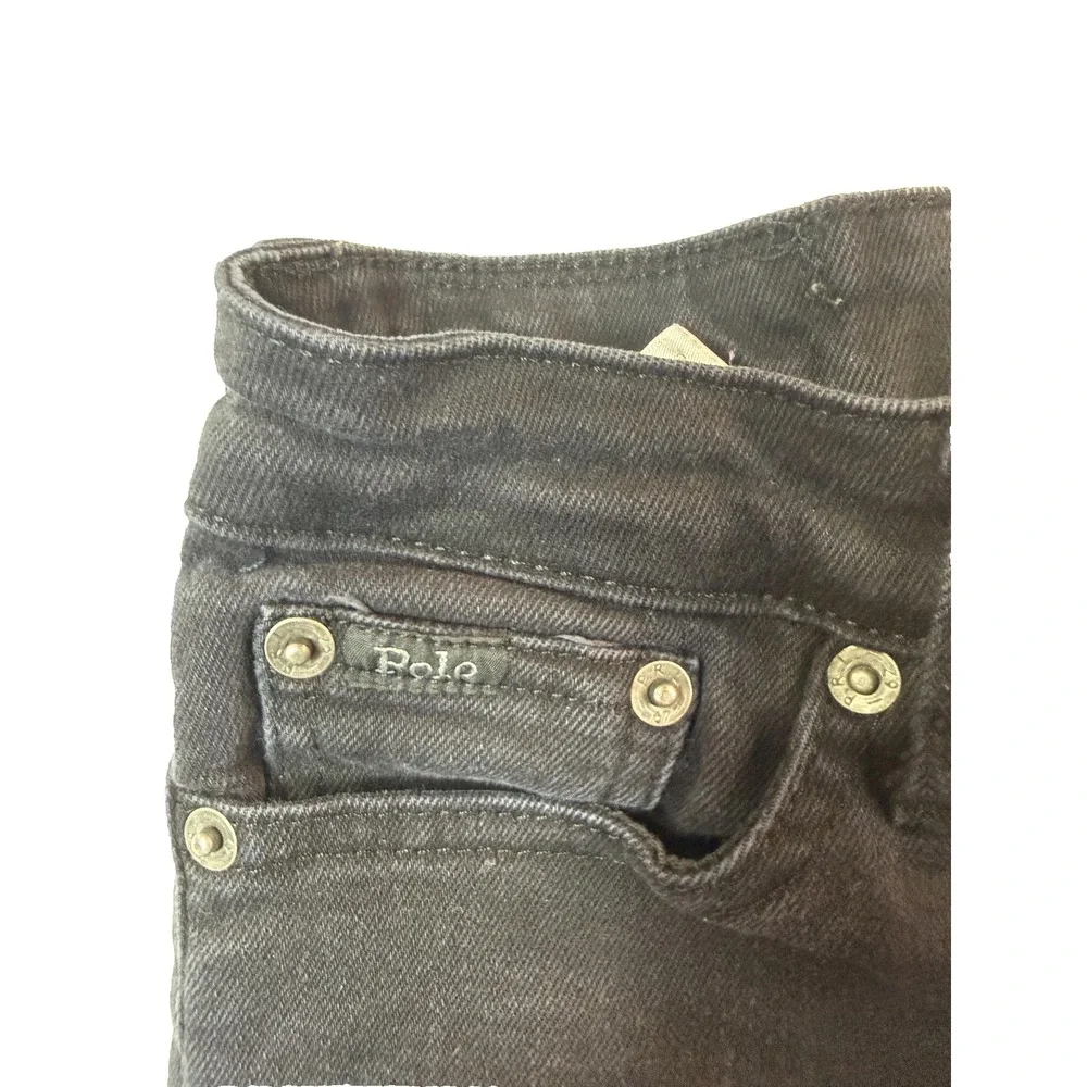 Polo Ralph Lauren Girls Black‎ Jeans Size 8 Slim Straight Stretch Denim Pants